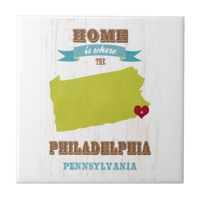 Philadelphia, Pennsylvania Map – Home Is Where The Ceramic Tile (Front)