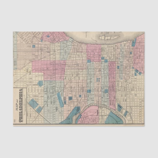 Philadelphia, Pennsylvania Map Tissue Paper (Front)