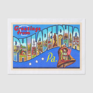 Philadelphia Pennsylvania PA Large Letter Postcard Tissue Paper