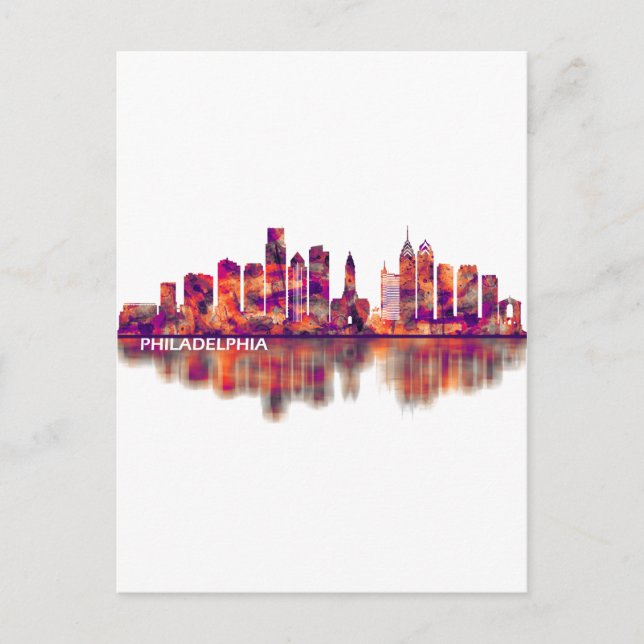 Philadelphia Pennsylvania Skyline Invitation Postcard (Front)