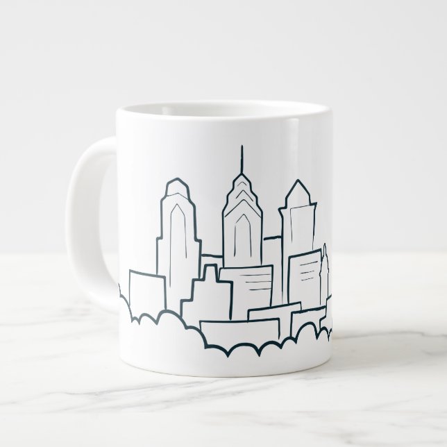 Philadelphia Pennsylvania Skyline Large Coffee Mug (Front Left)