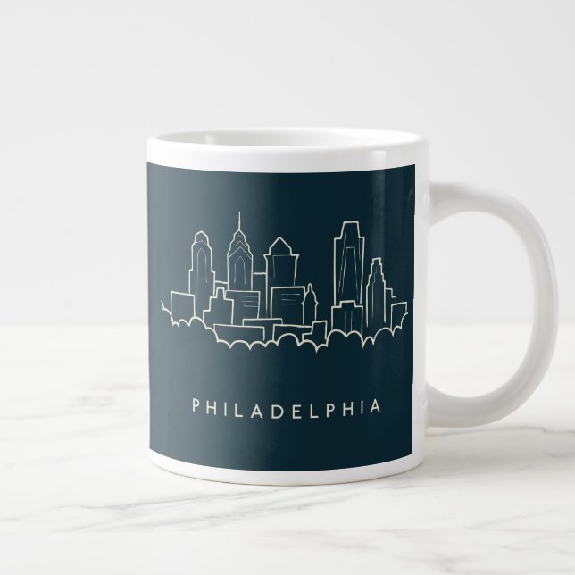 Philadelphia Pennsylvania Skyline Large Coffee Mug (Right)