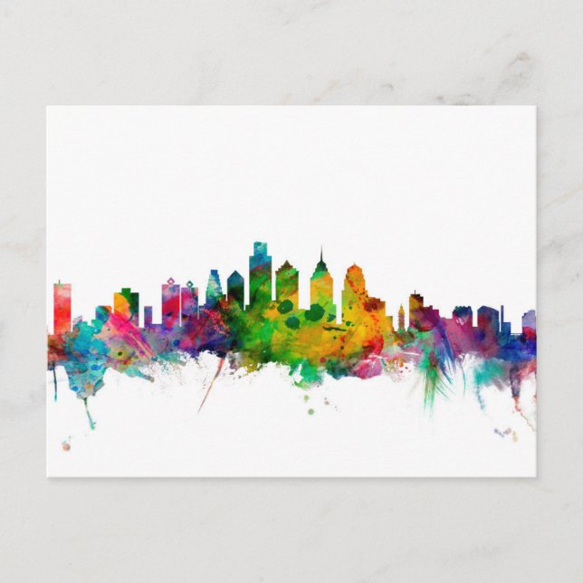 Philadelphia Pennsylvania Skyline Postcard (Front)
