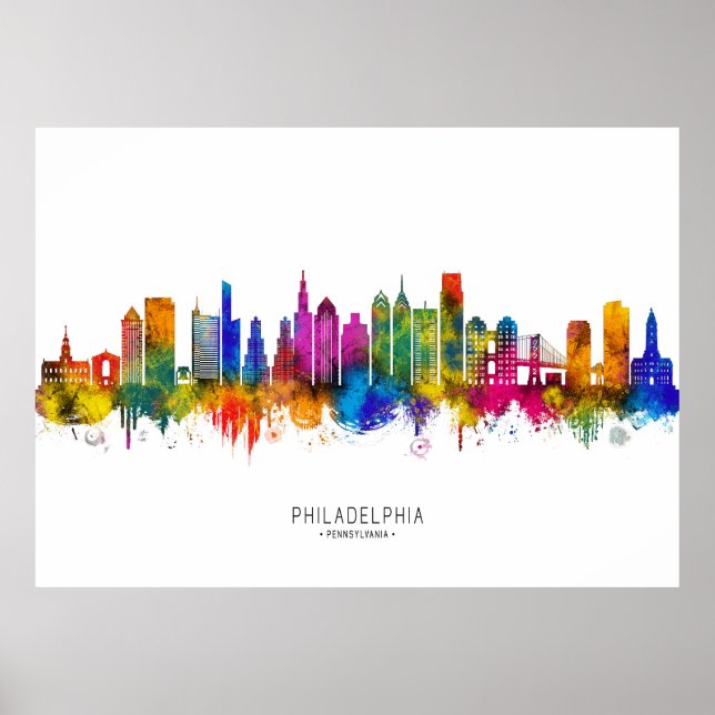 Philadelphia Pennsylvania Skyline Poster (Front)