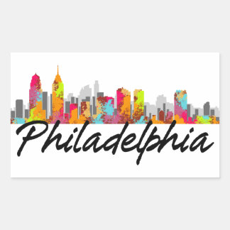Philadelphia Pennsylvania Skyline Rectangular Sticker