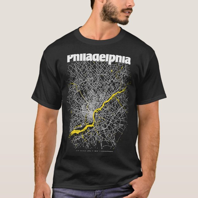 Philadelphia Pennsylvania Street Map Hometown Prid T-Shirt (Front)