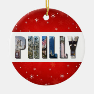 Philadelphia Pennsylvania Travel Photo Christmas Ceramic Ornament