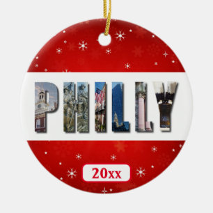 Philadelphia Pennsylvania Travel Photo Christmas Ceramic Ornament