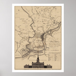 Philadelphia Plan Map - 1777 Poster