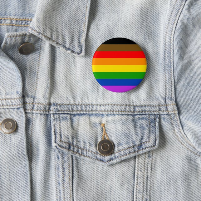 Philadelphia pride flag 6 cm round badge (In Situ)