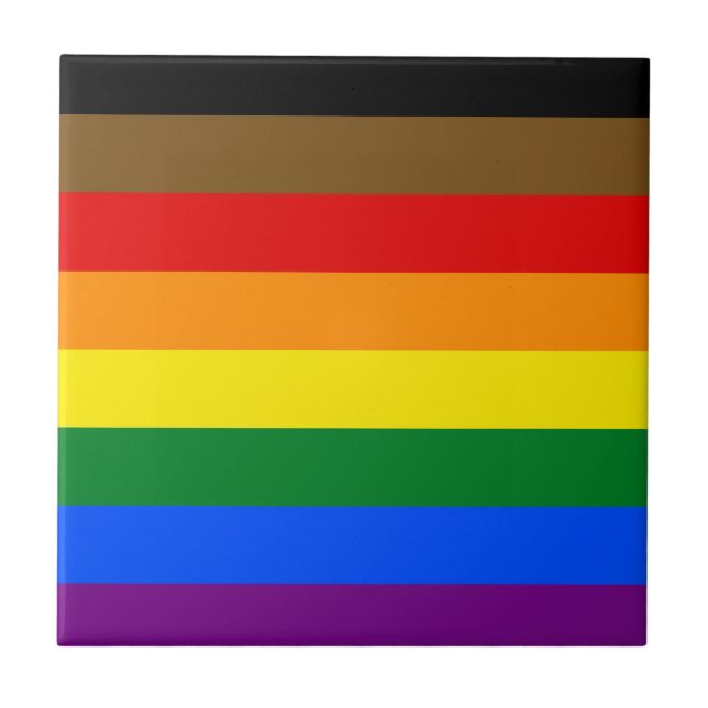 Philadelphia Pride Flag LGBTQ Ceramic Tile (Front)