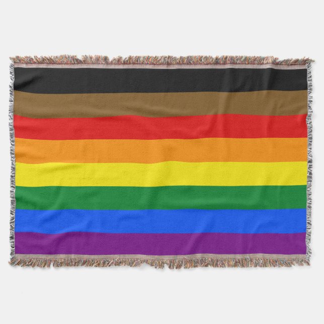 Philadelphia Pride Flag LGBTQ Throw Blanket (Front)