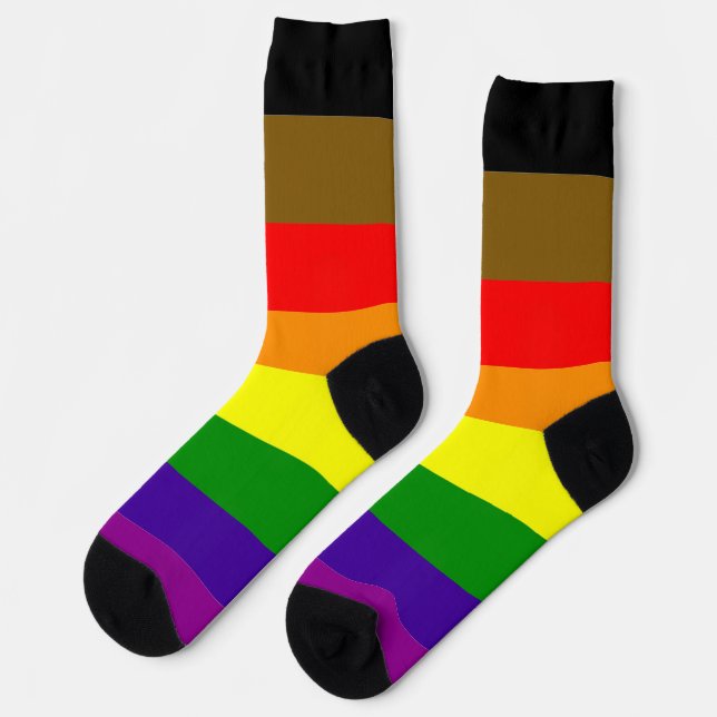 Philadelphia Pride Rainbow Striped LGBT Socks (Left)