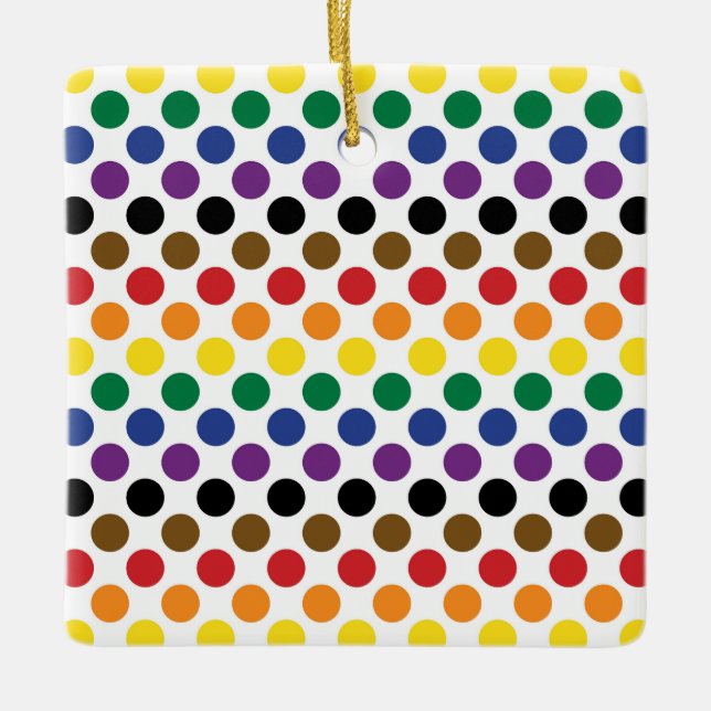Philadelphia Rainbow Pride Flag Ceramic Ornament (Front)