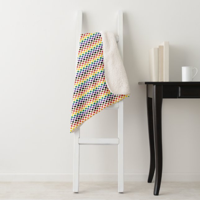 Philadelphia Rainbow Pride Flag Sherpa Blanket (In Situ)