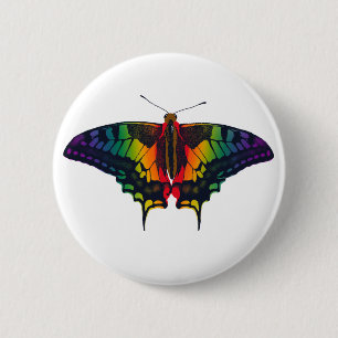 Philadelphia Rainbow Pride Flag Swallowtail 6 Cm Round Badge