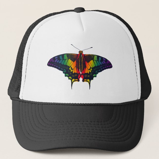 Philadelphia Rainbow Pride Flag Swallowtail Trucker Hat (Front)
