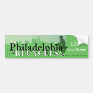 Philadelphia Recycles (Skyline & Penn) Bumper Sticker