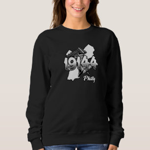 Philadelphia Silhouette with Zip Code 19144 and Li Sweatshirt