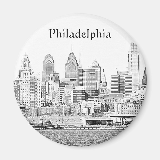Philadelphia Sketch Magnet (Front)