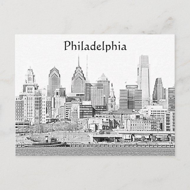 Philadelphia Sketch Postcard (Front)
