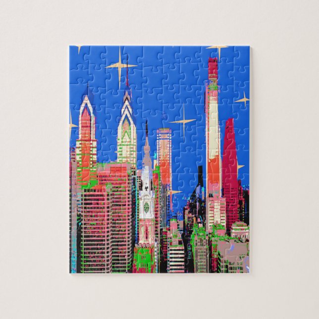 Philadelphia Sky Christmas style Jigsaw Puzzle (Vertical)