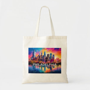 Philadelphia Skyline Abstract Art Tote Bag