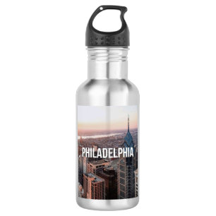 Philadelphia Skyline Aerial View Typography Urban 532 Ml Water Bottle