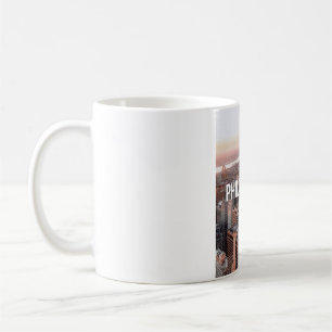 Philadelphia Skyline Aerial View Typography Urban Coffee Mug