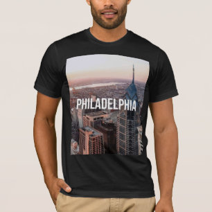 Philadelphia Skyline Aerial View Typography Urban T-Shirt