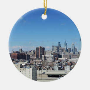 Philadelphia Skyline Ceramic Tree Decoration