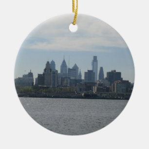 Philadelphia Skyline Ceramic Tree Decoration