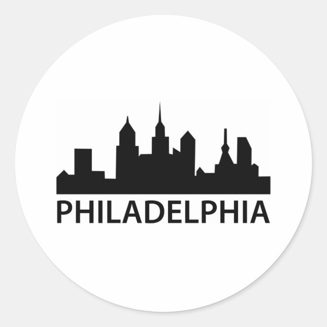 Philadelphia Skyline Classic Round Sticker (Front)