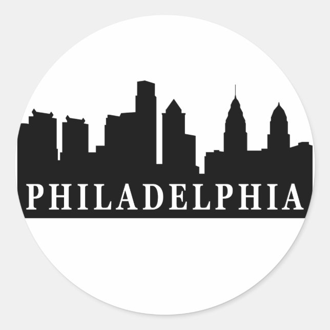 Philadelphia Skyline Classic Round Sticker (Front)
