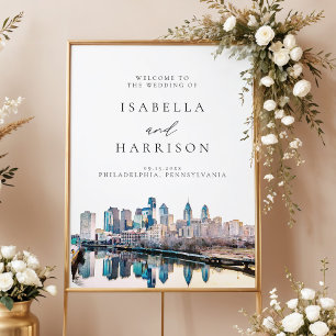 PHILADELPHIA Skyline Destination Wedding Welcome Poster