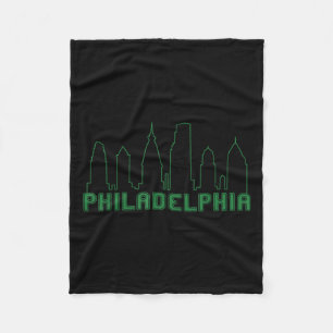 Philadelphia Skyline Downtown Cityscape Brotherly Fleece Blanket
