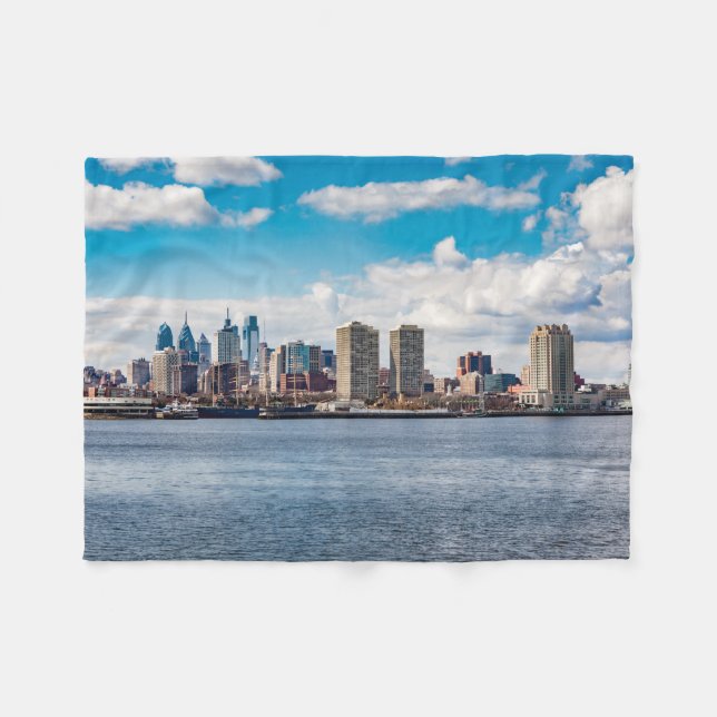 Philadelphia Skyline Fleece Blanket (Front (Horizontal))