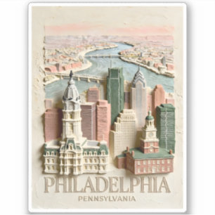 Philadelphia Skyline Modern Textured Cityscape