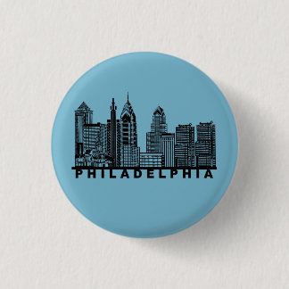 Philadelphia Skyline Silhouette  3 Cm Round Badge
