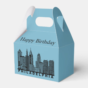 Philadelphia Skyline Silhouette Favour Box