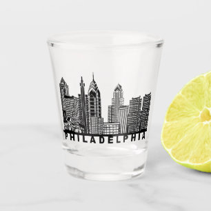 Philadelphia Skyline Silhouette Shot Glass