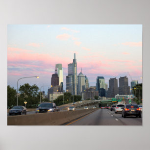 Philadelphia Skyline Sunset Photo Poster