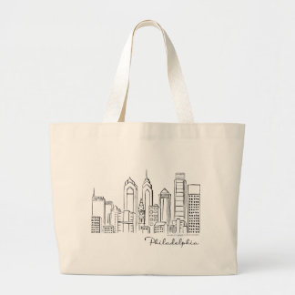 Philadelphia Skyline Tote Bag - Jumbo/Large Size