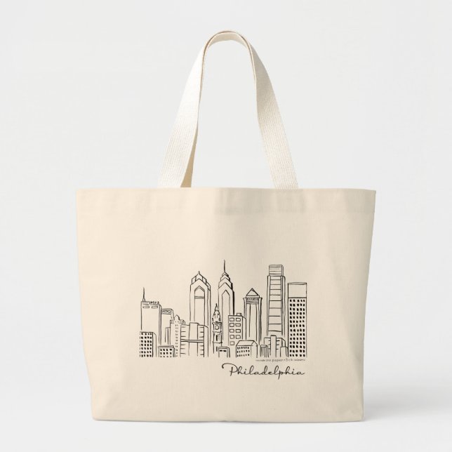 Philadelphia Skyline Tote Bag - Jumbo/Large Size (Front)