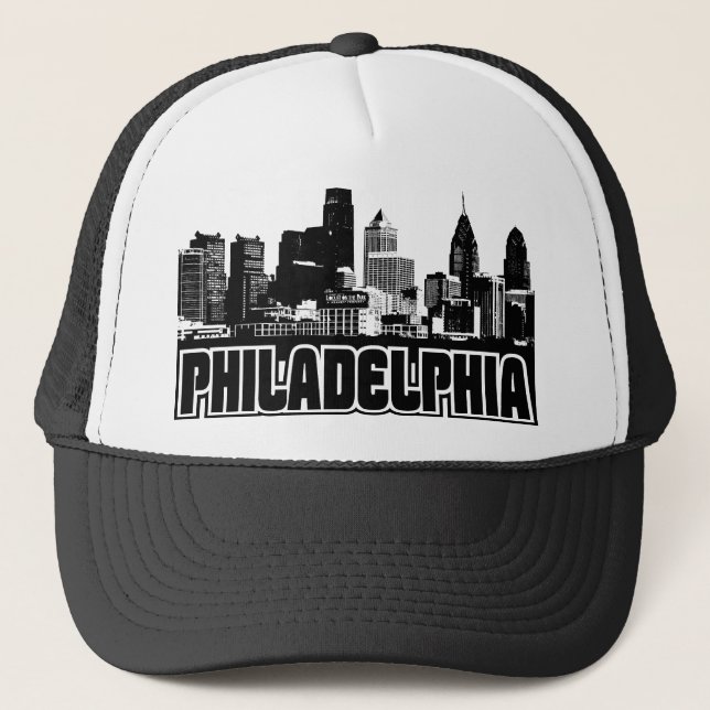 Philadelphia Skyline Trucker Hat (Front)