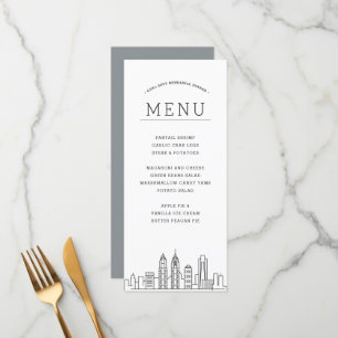 Philadelphia Skyline   Wedding Event Dinner Menu