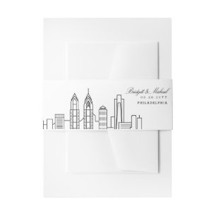 Philadelphia Skyline Wedding    Invitation Belly Band