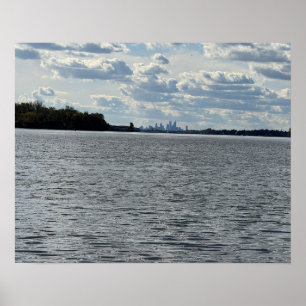 Philadelphia Skyline with Delaware River Poster