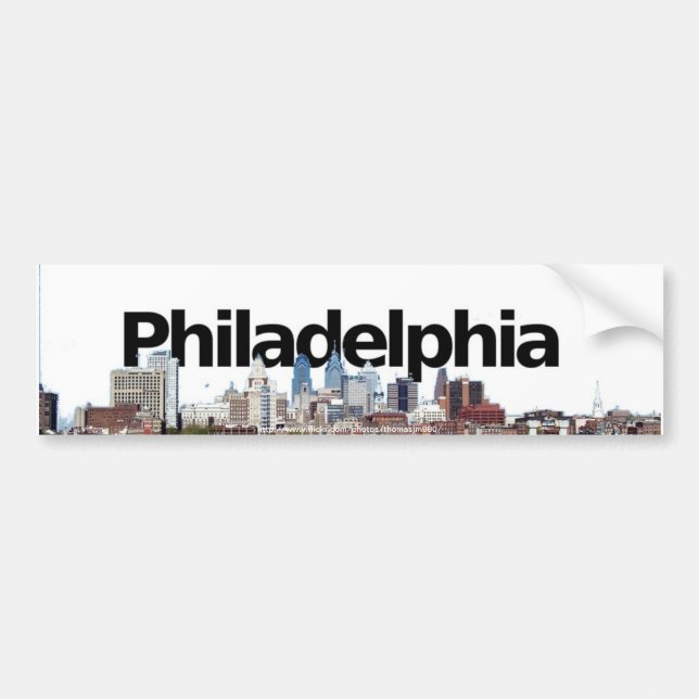 Philadelphia Skyline with Philadelphia in the Sky Bumper Sticker (Front)