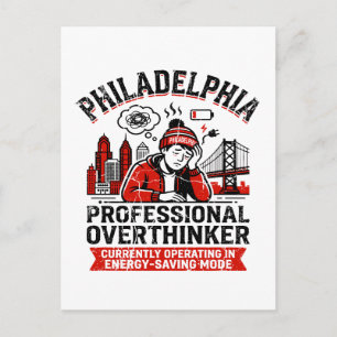 Philadelphia Tired Overthinker Energy Saving Mode Postcard